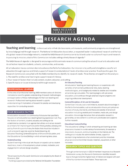 research agenda example template
