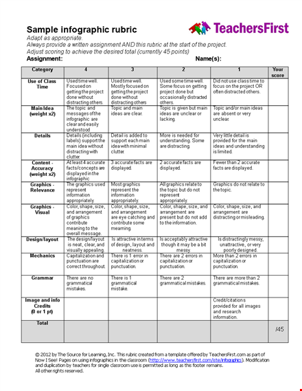grading rubric template - organize your project and graphics for effective evaluation template