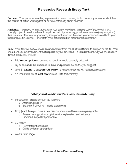 sample persuasive essay research task template