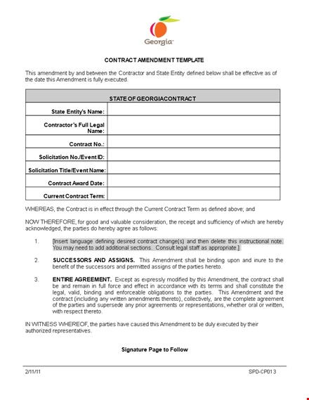 contract amendment for contractors: key parties to the amendment template