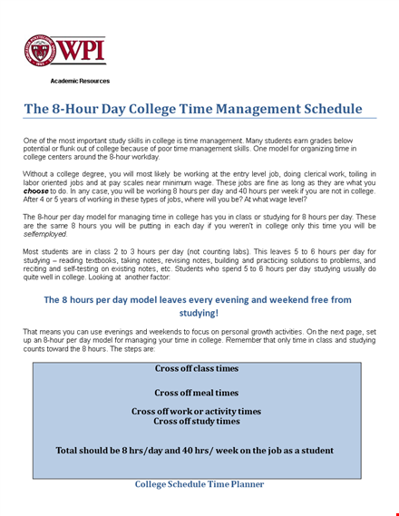 college class schedule template - create and manage your college class schedule in minutes template