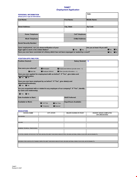 complete and submit an employment application form efficiently template