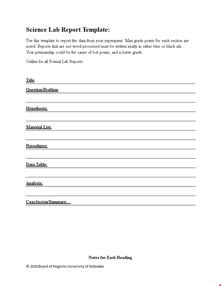 professional lab report template | free download template