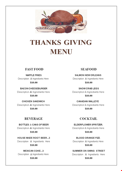 thanksgiving menu template for easy meal planning | free download template