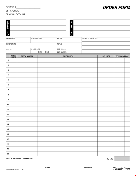 customizable order form template - simplify your order management template