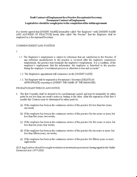 employment contract template | essential employee leave agreement & policies template
