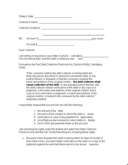 effective collection letter template for creditors and collectors - original template