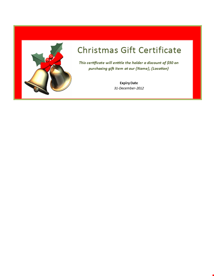customizable christmas gift certificate template template