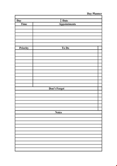 daily planner template - organize your day effectively | download now template