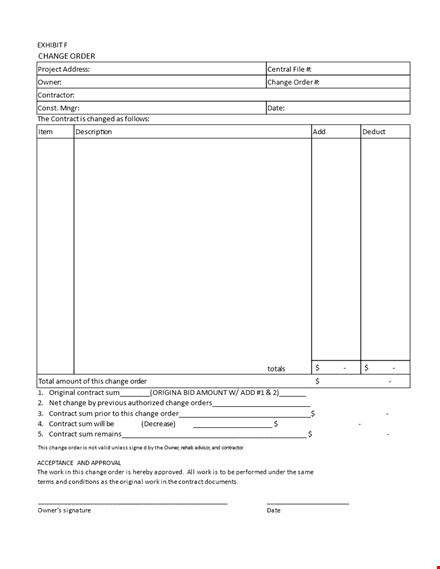 create and change contracts with our order form template template