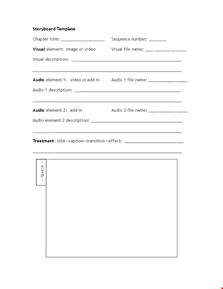 create engaging content with story board: visual and audio elements template