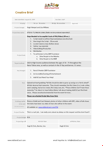 create high-quality videos with our creative brief template template