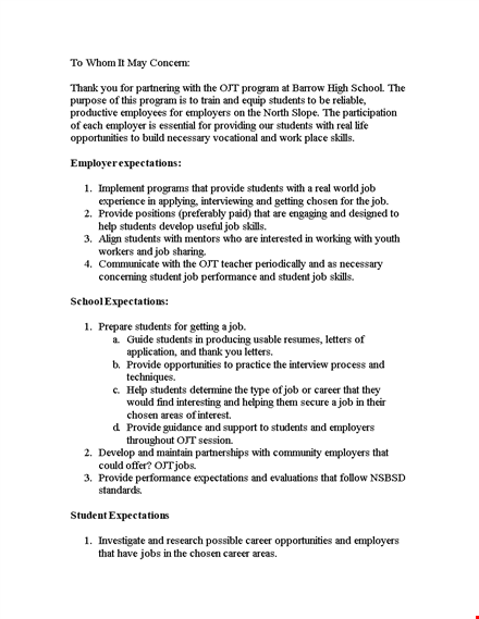 letter of recommendation for employers and students template