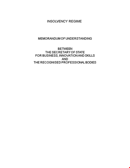 memorandum of understanding template - free download | state & insolvency template