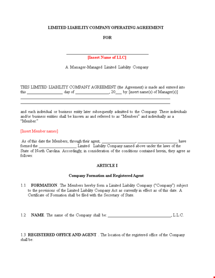 customize your llc operating agreement: member-managed or manager-managed company template