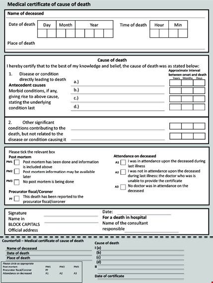 create professional death certificates | easy-to-use template template