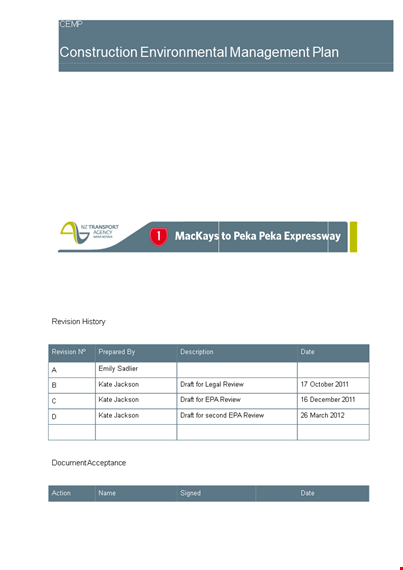 construction environmental management plan template