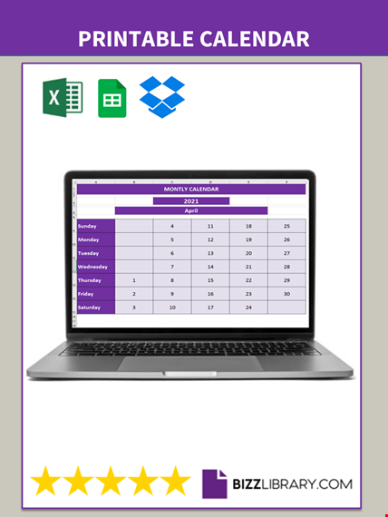 free printable calendar template template