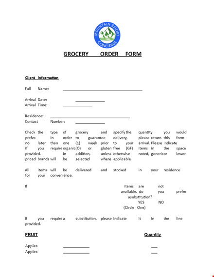 order grocery form | easy access & efficient | mrc grocery template