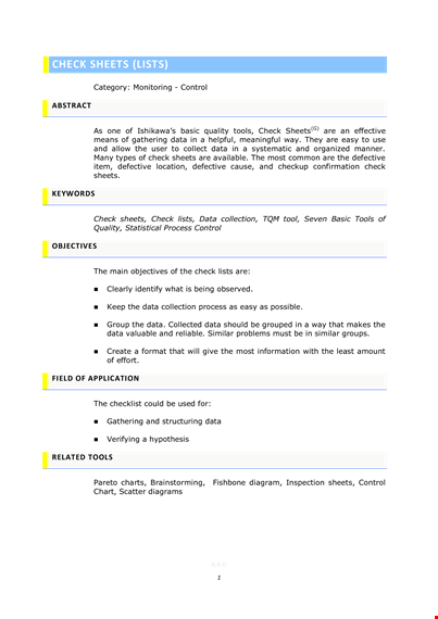 check sheet template sample template