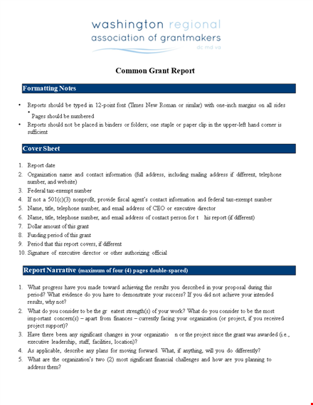 common report template