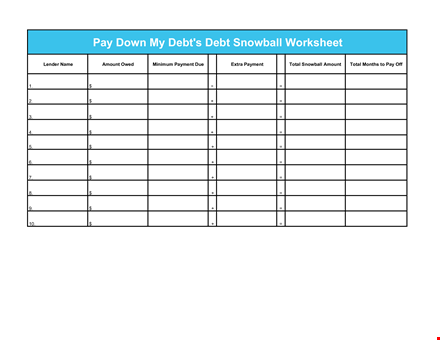 pay off debt faster with our debt snowball spreadsheet - track payments and snowball amount template