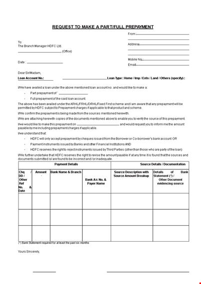 loan repayment letter template template