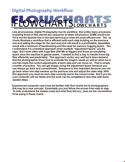 digital photography workflow flow chart template template