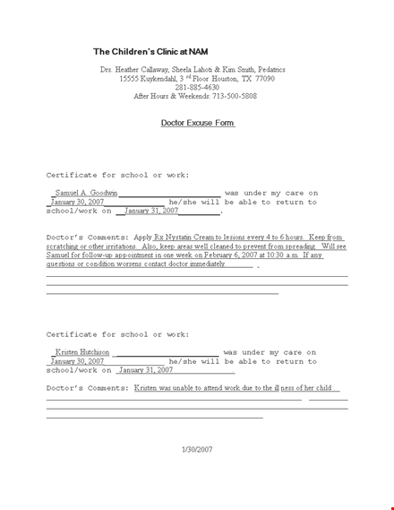 get authentic doctor notes template for school template