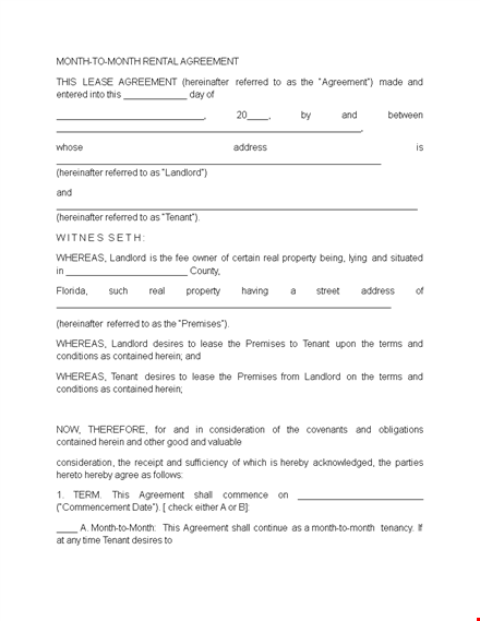 rental application template - landlord agreement for tenant's premises template