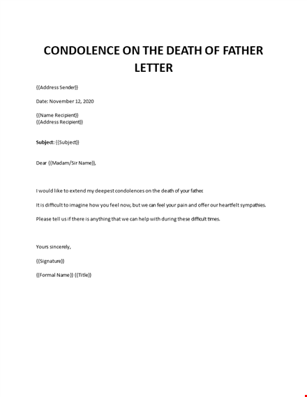 words of comfort for loss of father template