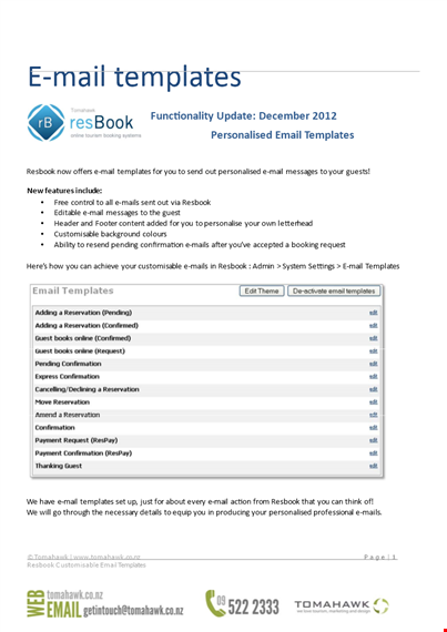 resbook customisableemailtemplates template