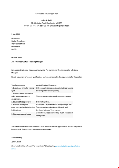 cover letter for job application in doc template