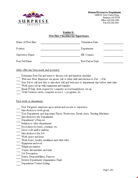 ultimate new hire checklist for every department template