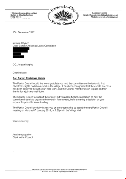 congratulations letter from council | barton committee & christmas lights template