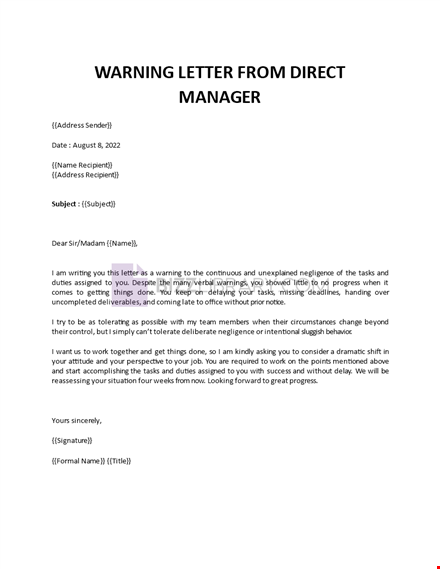 written warning template template