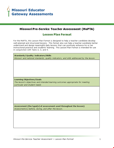 lesson plan format template word template