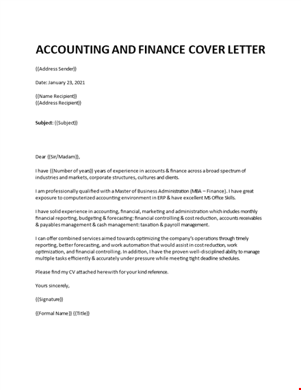 mba cover letter template