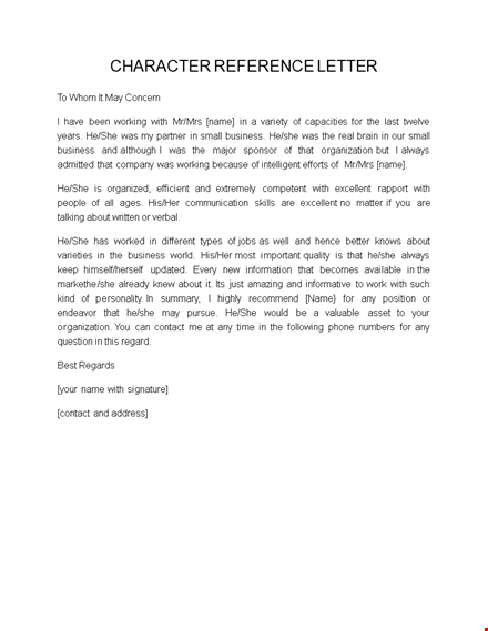 effective business reference letter for small businesses template