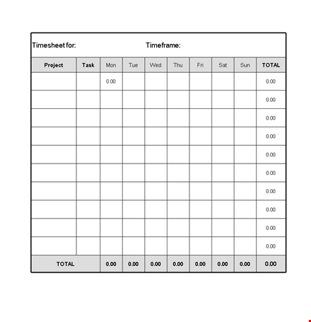 efficiently track projects with our timesheet template template