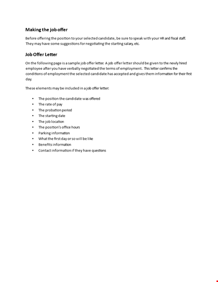 job offer letter in pdf format template