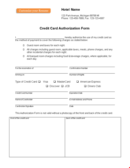 get a credit card authorization form template for easy and secure transactions template