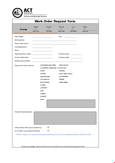 custom order form template - building urgent orders within hours template