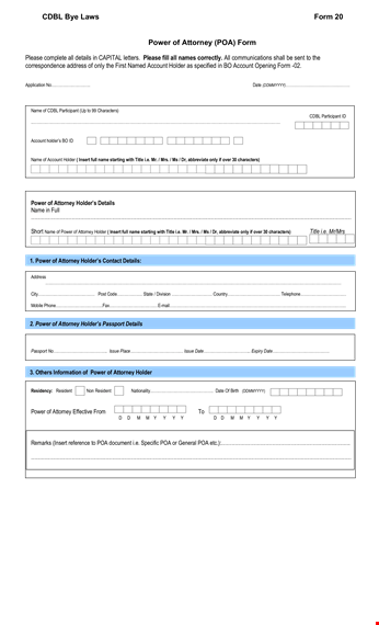 drafted power of attorney documents template