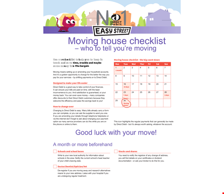 ultimate moving checklist - address change & direct notification template