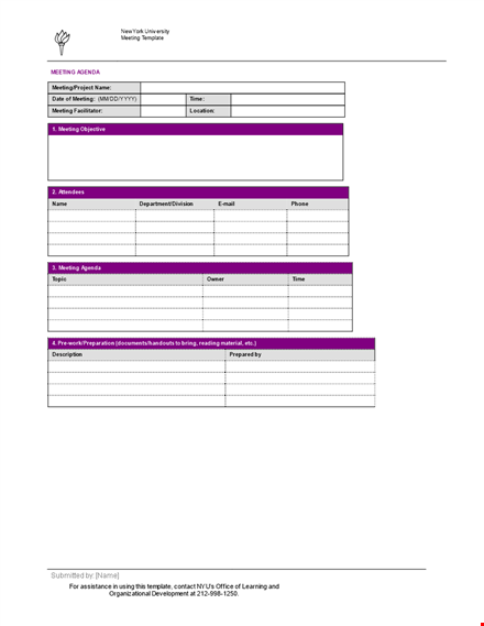 simple meeting agenda template template