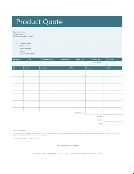 create professional quotations with our quote template | company name template