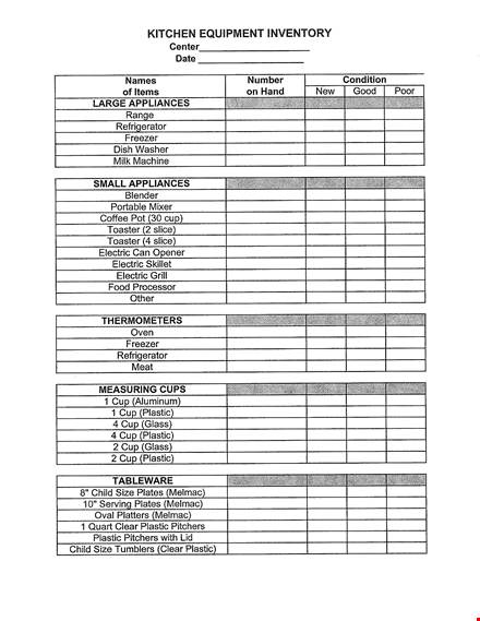 restaurant kitchen inventory list template - manage your restaurant stock efficiently template