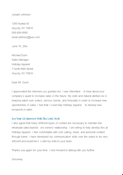 executive post interview thank you letter template
