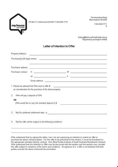 house offer letter template